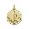 Medalla oro 18k Virgen de Fátima 18mm. bisel lisa