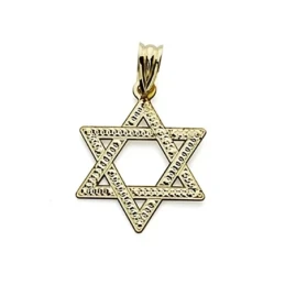 Colgante oro 18k Estrella David 23mm. tallada [7582]