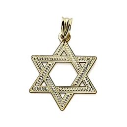 Colgante oro 18k Estrella David 22mm. tallada [7583]