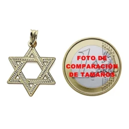 Colgante oro 18k Estrella David 22mm. tallada [7583]