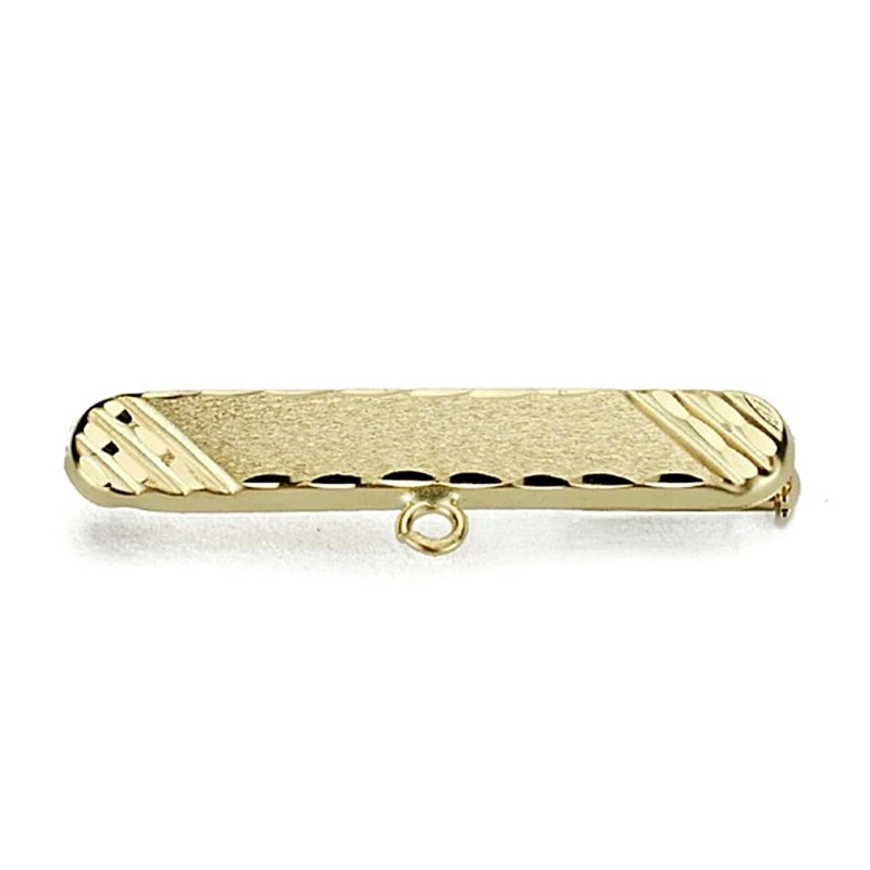 Alfiler oro 18k bebé extremos tallados 30mm. [7678]