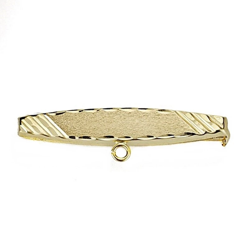 Alfiler oro 18k bebé extremos tallados 30mm. [7680]