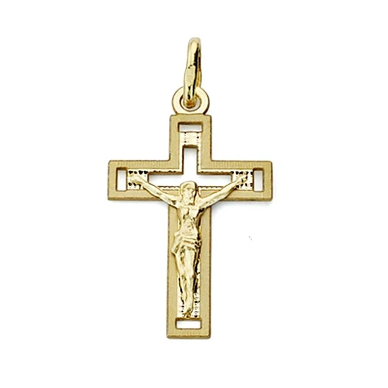 Cruz crucifijo oro 18k Cristo calada 22mm. [7686]