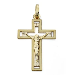 Cruz crucifijo oro 18k Cristo calada 22mm. [7688]