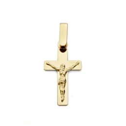 Cruz crucifijo oro 18k plano Cristo 20mm. [7695]