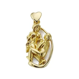 Colgante oro 18k pareja enamorados 25mm. [7891]