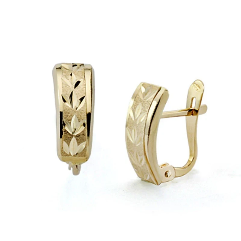 Pendientes oro 18k lapidados 11mm. cierre catalán [7895]