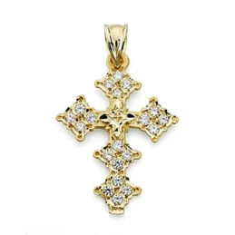 Cruz oro 18k Canjáyar 31mm. circonitas [7908]