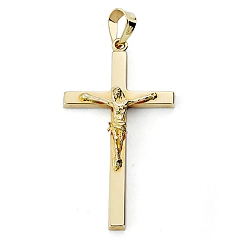 Crucifijo oro 18k Cristo 31mm. palo rectangular [7936]