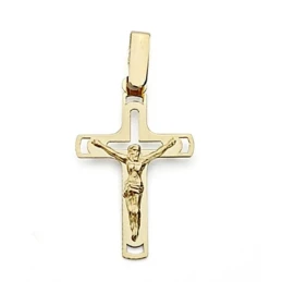 Crucifijo oro 18k Cristo calada plana [7981]