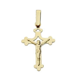 Crucifijo oro 18k Cristo calada plana grande [7983]