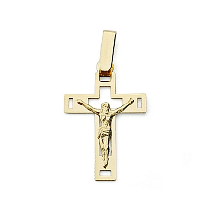 Crucifijo oro 18k Cristo 22mm. calada plana [7984]