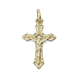 Crucifijo oro 18k Cristo 27mm. tallado [7992]