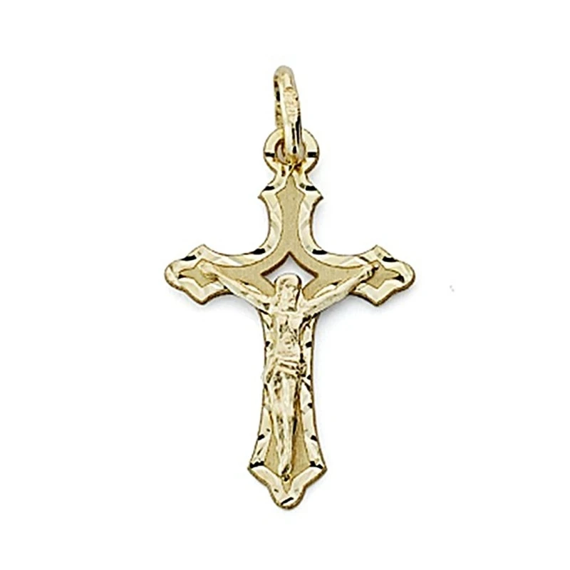Crucifijo oro 18k Cristo 27mm. tallado [7992]