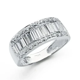 Sortija oro blanco 18k circonitas carré [8025]