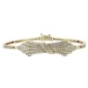Pulsera oro 18k brazalete circonitas 19cm. semirígida