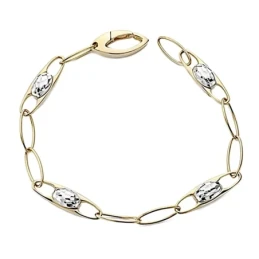 Pulsera oro 18k bicolor 19cm. eslabones [8038]
