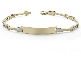 Esclava oro 18k bicolor 18cm. tramos semirígida [8048]