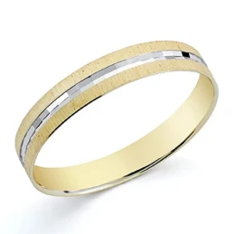Alianza oro 18k bicolor 3,5mm. tallada [8055]