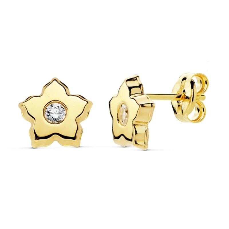 Pendientes oro 18k bicolor bandas anchas 13x6mm. [8294]
