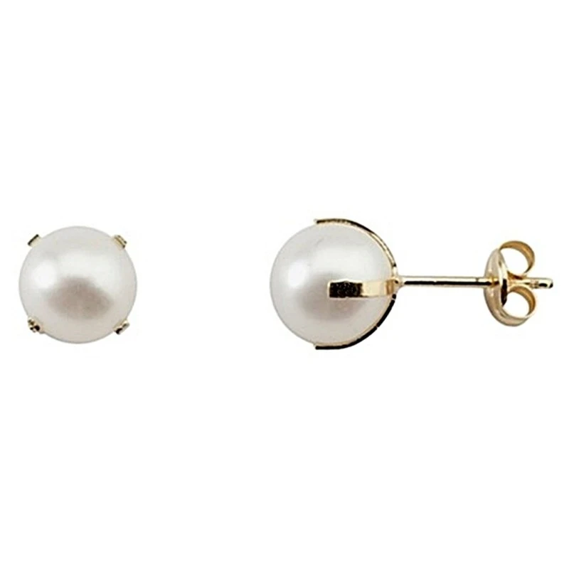 Pendientes oro 18k perla cultivada 8mm. [8753]