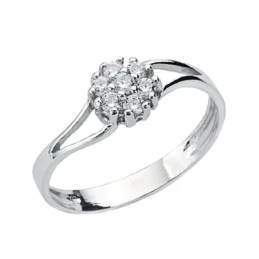 Sortija oro blanco 18k circonitas  [9050S]