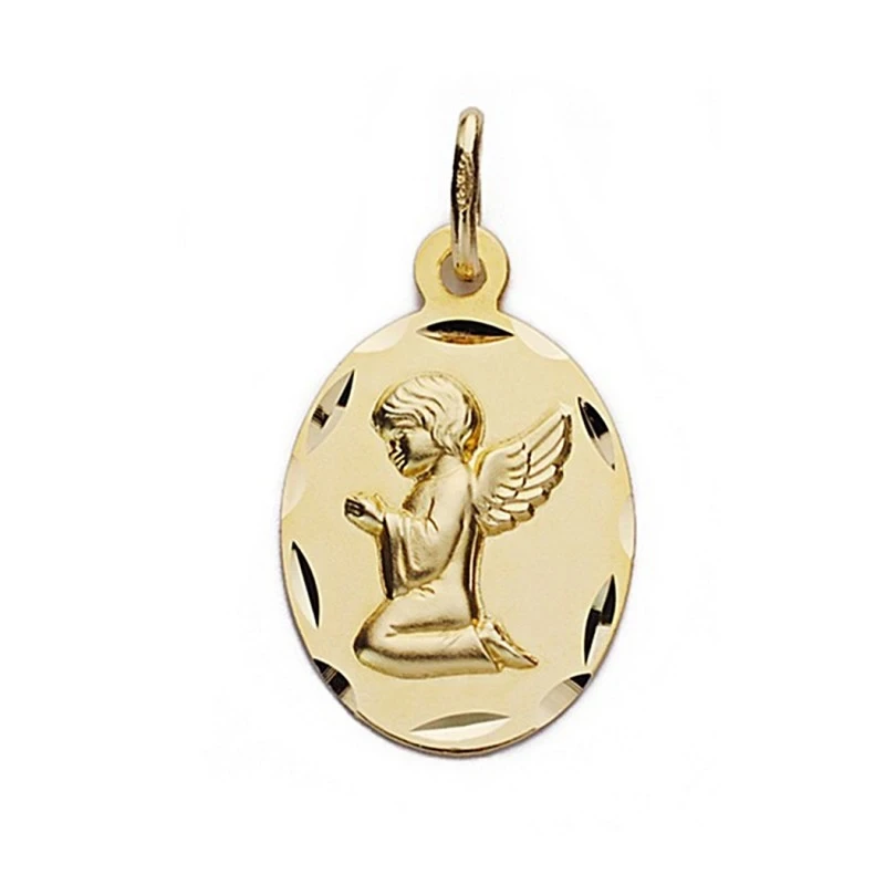 Medalla oro 18k Ángel de la Guarda 19mm. oval [9067]