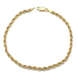 Pulsera oro 18k cordón 19,5cm. salomónico ligero [9077]