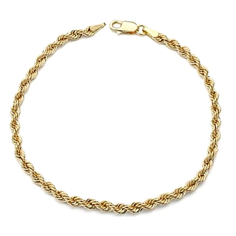 Pulsera oro 18k cordón 19,5cm. salomónico ligero [9077]