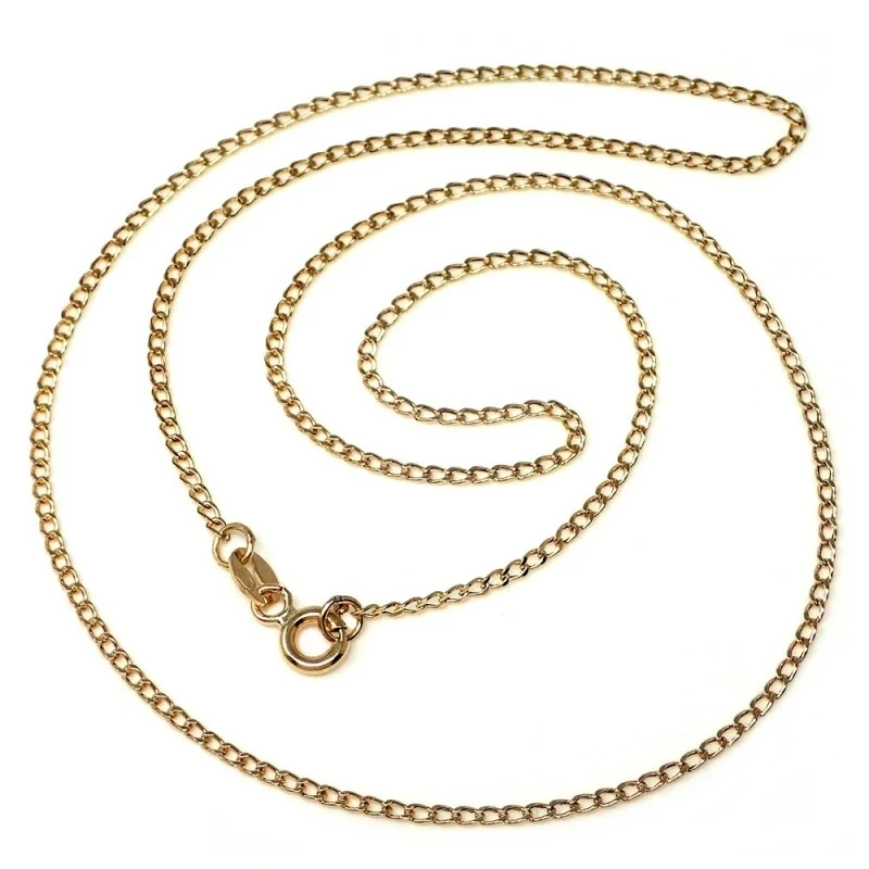 Cadena oro 18k barbada hueca 40 x 1mm. 1.70 grs. [9440]