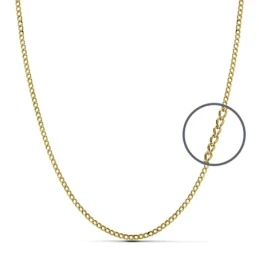 Cadena oro 18k barbada hueca 40 x 1mm. 1.70 grs. [9440]