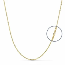 Cadena oro 18k maciza diamantada 50 cm. 1,5 mm 1.85 gr [9447]