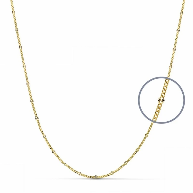 Cadena oro 18k maciza diamantada 50 cm. 1,5 mm 1.85 gr [9447]