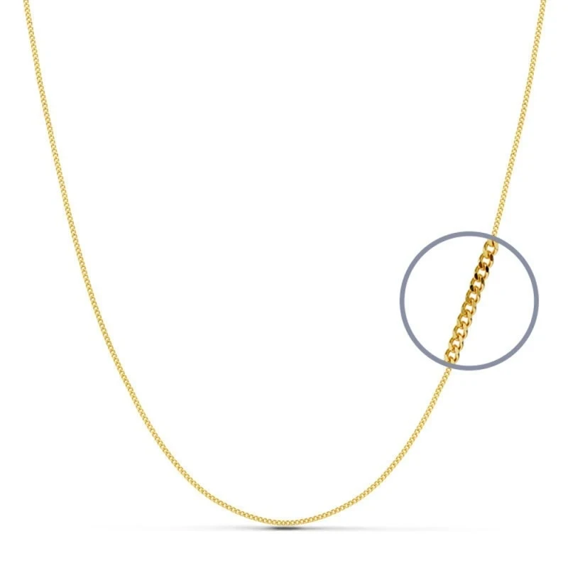 Cadena oro 18k maciza barbada 45 cm. 1 mm. 2.75 grs. [9487]