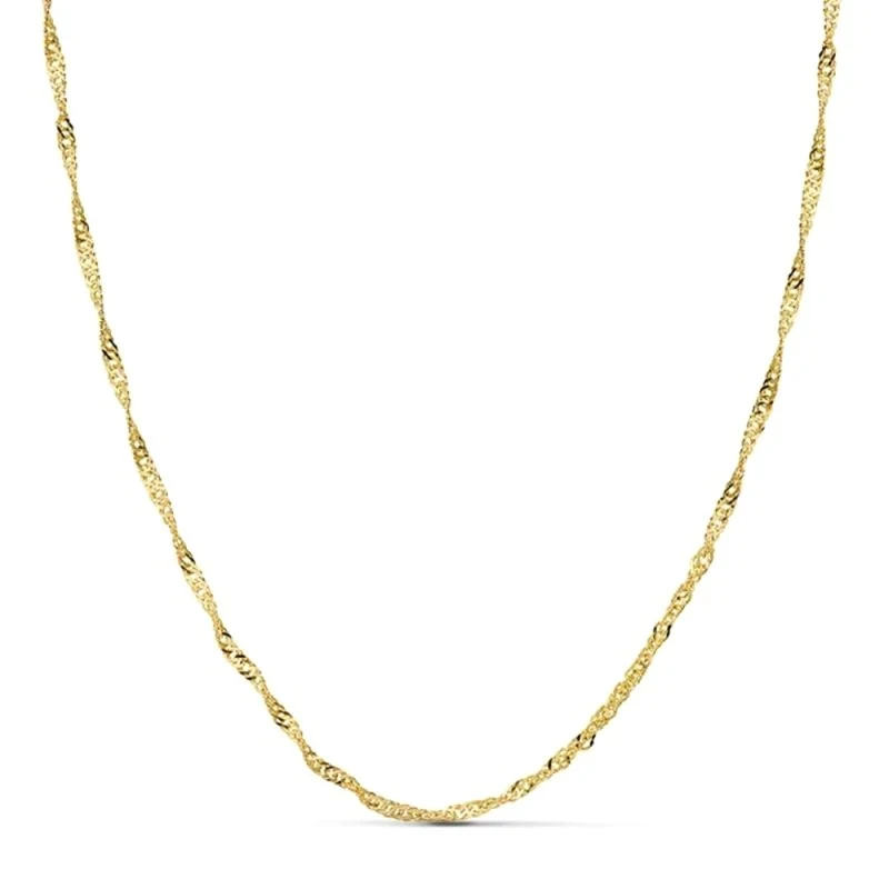 Cadena oro 18k hueca singapur 45cm. 1.45 grs. 2 mm. [9597]