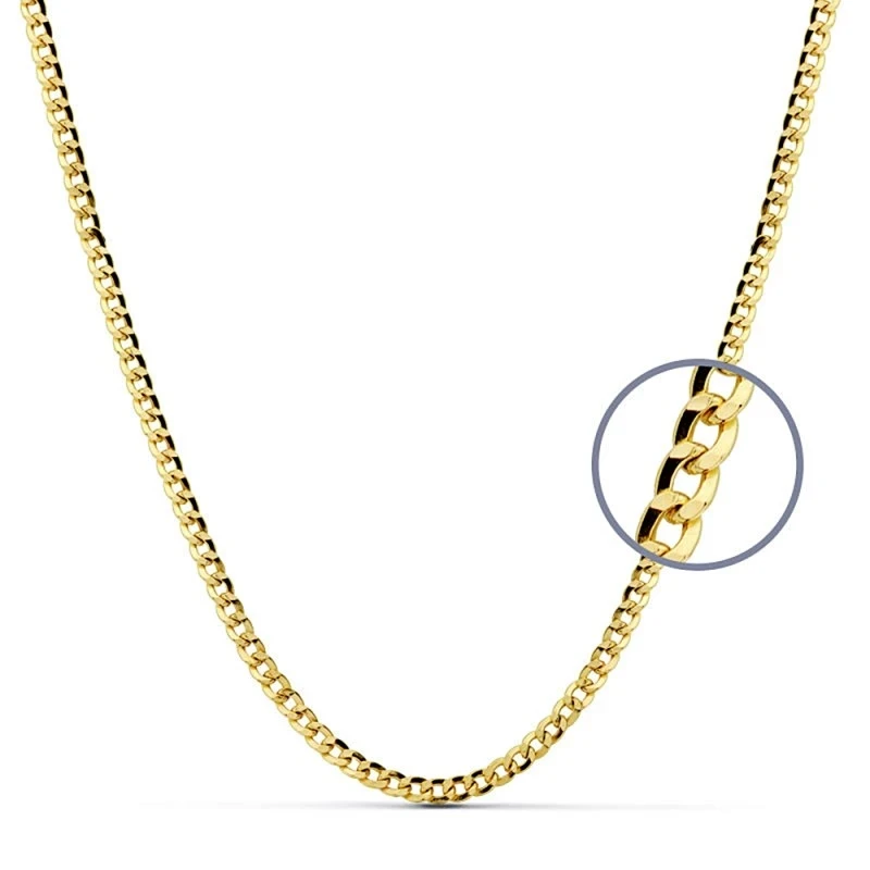 Cadena oro 18k barbada 60 cm hueca 3,5 mm. 10,90 gr [9661]