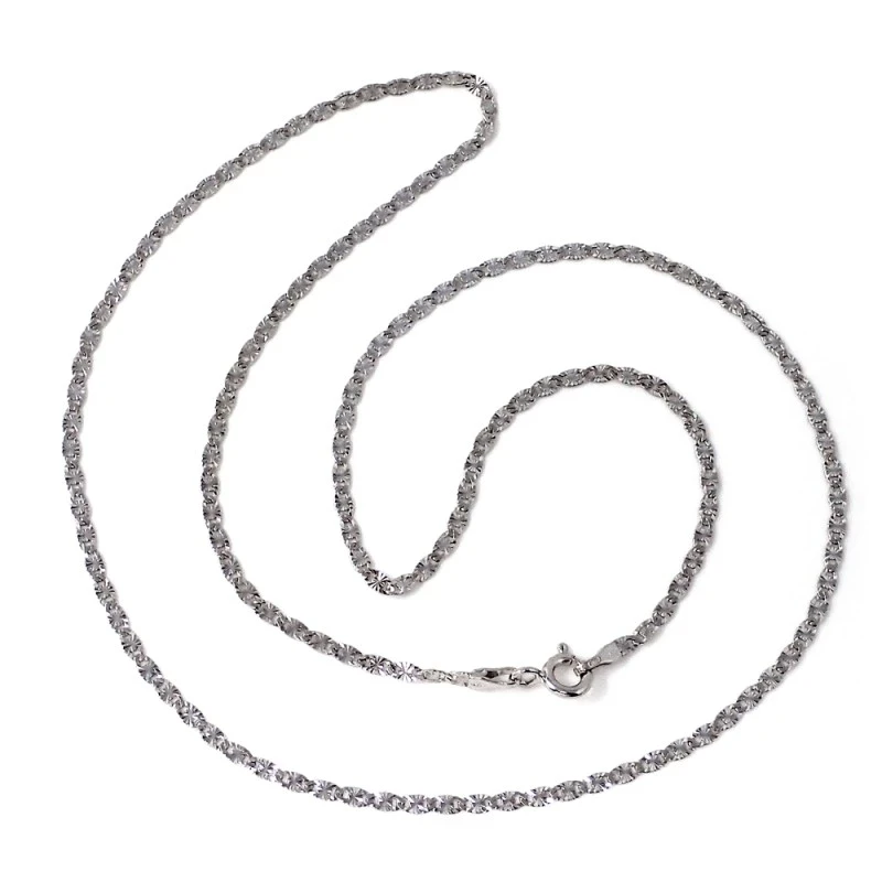 Cadena oro blanco 18k maciza diamantada 40cm. 2mm. 2.60 grs [9678]