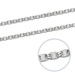 Cadena oro blanco 18k maciza diamantada 45cm. 2mm. 2.95 gr [9679]