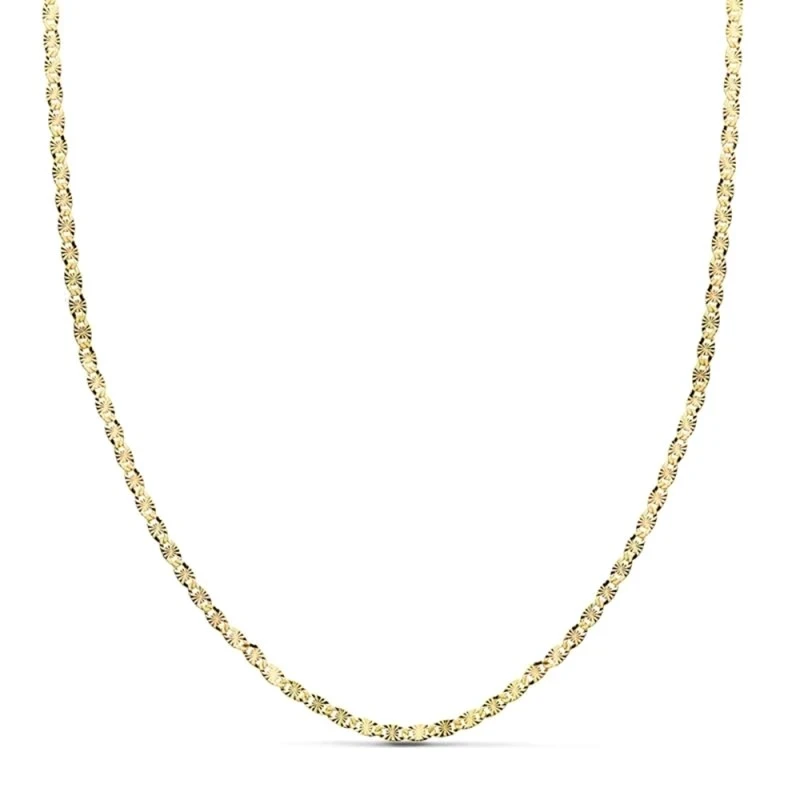 Cadena oro 18k hueca diamantada 45 cm. 2 mm. 3.00 gr. [9682]