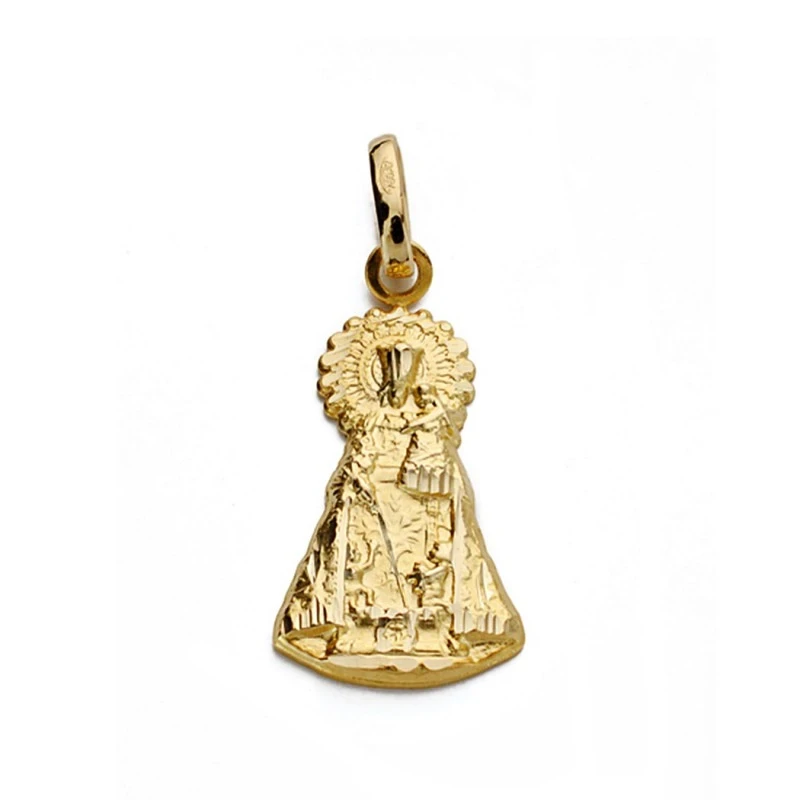 Medalla oro 18k Virgen Desamparados silueta 21mm. [AA0005]