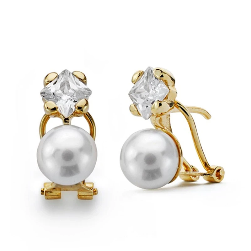Pendientes oro 18k perla cultivada 8mm. [AA0096]