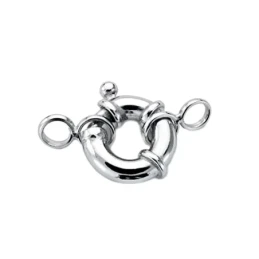 Fornitura oro blanco 18k cierre timón hueco 10mm. [AA0122]