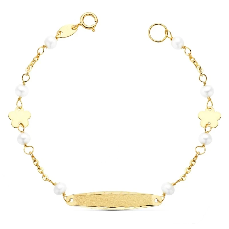 Esclava oro 18k 15cm. perlas 3.5mm. [AA0172]