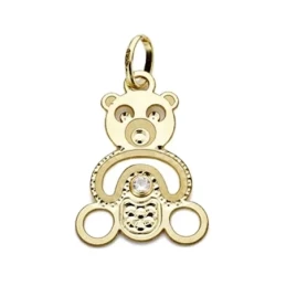 Colgante osito oro 18k calado circonita 19mm. [AA0194]