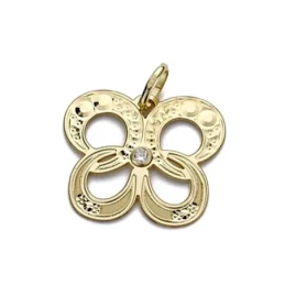 Colgante mariposa oro 18k circonita 15mm. [AA0195]