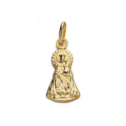 Medalla oro 18k silueta Virgen Desamparados 17mm. [AA0198]