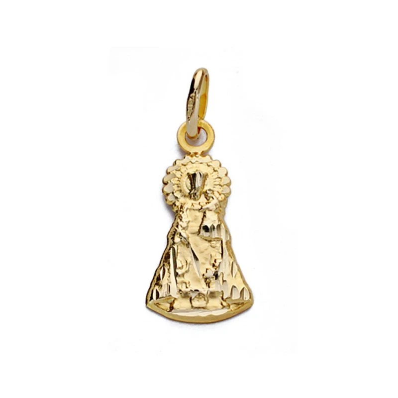 Medalla oro 18k silueta Virgen Desamparados 17mm. [AA0198]