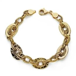 Pulsera oro 18k bicolor 19.5cm. [AA0231]