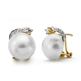 Pendientes oro 18k rama perla japonesa 12mm. [AA0355]