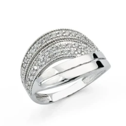 Sortija oro blanco 18k circonitas [AA0405]